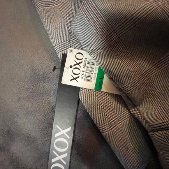 XOXO Grey Plaid Sleevless Dress NWT (L) - Picture 5 of 10